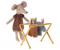 Maileg Wäscheständer Maus mit Holzklammern